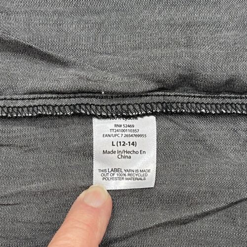 TIME & TRU Chambray Peplum Canotta Donna Large (12-14) / XXXL (22) Nera Nuova con etichette - Foto 4 di 11