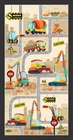 Construction Truck Fabric 23" X44" Panel Another Brick Cotton Blank Quilting