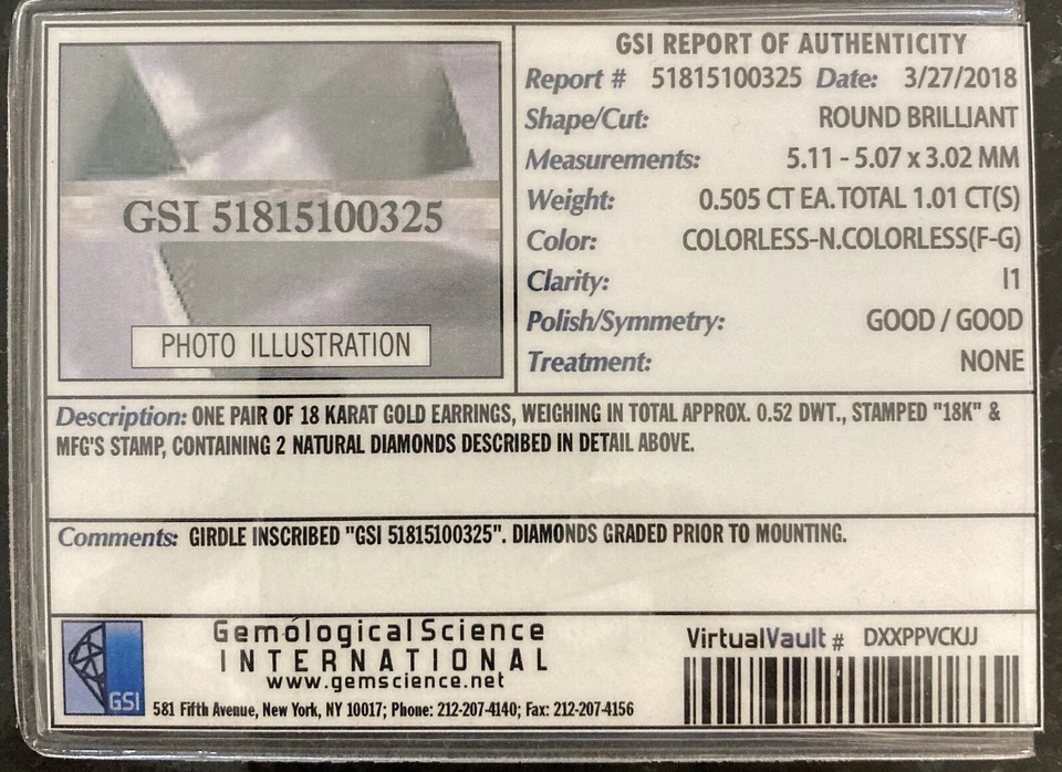 diamond stud earrings screwback preowned 18k - Image 3 of 4