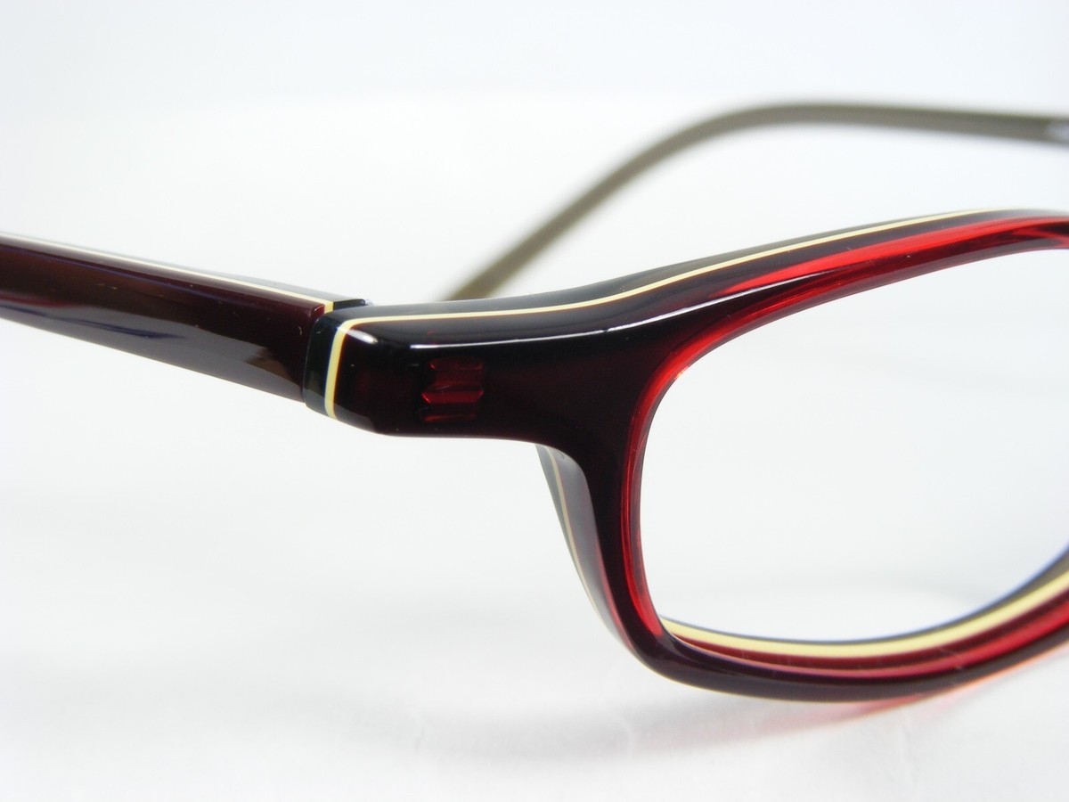 OGI A7069 190 BURGUNDY-RED /CREAM /OLIVE EYEGLASSES FRAME 43-19