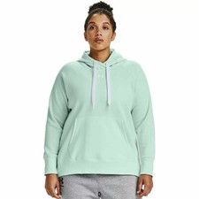 UA Women Plus Size 2X Under Armour Rival Fleece Hoodie Sweatshirt-Seaglass Blue-