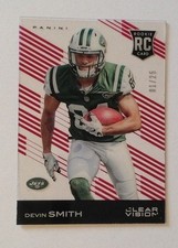 2015 Clear Vision DEVIN SMITH RED #01/25 Made Panini Acetate JETS SSP #124