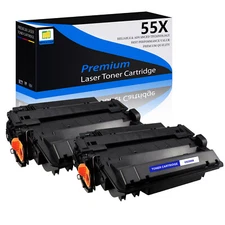 2 Pack CE255X 55X Toner Cartridge Fit for HP Pro MFP m521dn m521dw M525c M525f