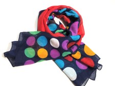 Symphony Scarves Original Art Scarf Polka Dot Coloful Bright Print Italy