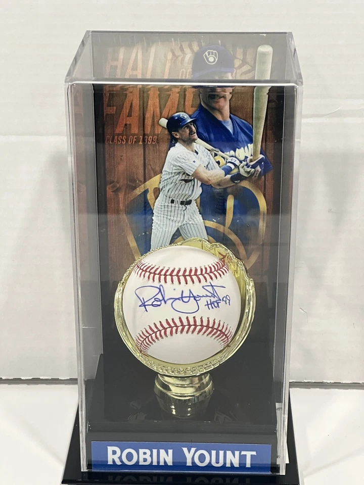 Fanatics Robin Yount signed baseball w/Inscr "HOF'99" w/Display Case Snow White - Image 2 of 4