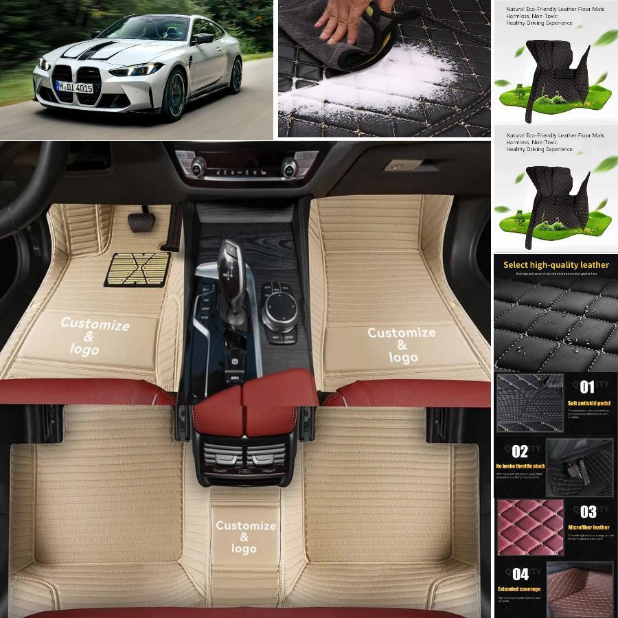 For BMW i4 Car Floor Mats All Weather Luxury Waterproof Liners Anti-Slip Custom