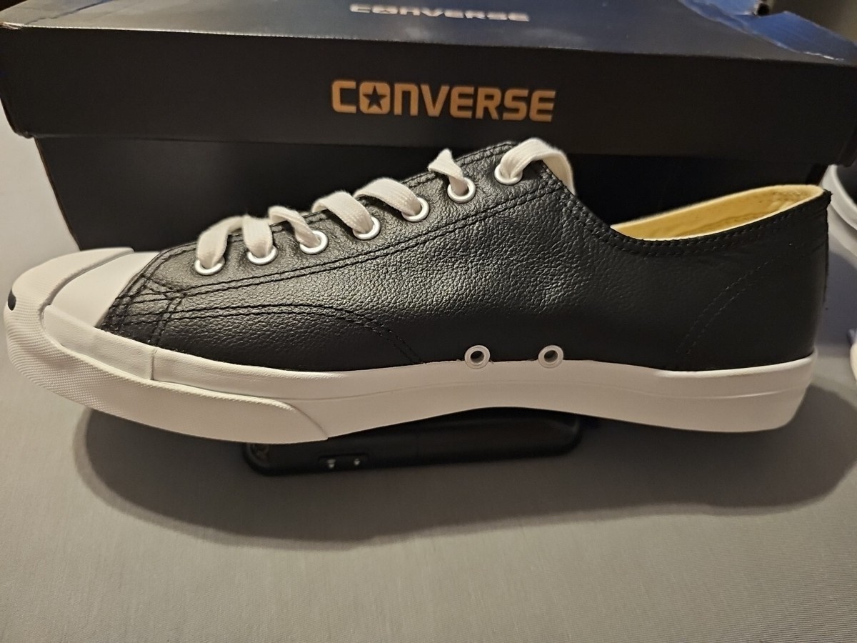 024 CONVERSE LEATHER JACK PURCELL Black LEA OX Men's Size 12 Shoes