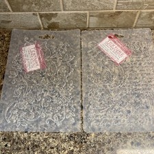 2 Stamperia Berries Butterfly Swirls Soft Mold Texture Impression Mixed Media