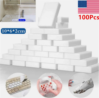 100Pcs 10CM Magic Sponge Eraser Melamine Washing Thick Cleaning Foam Home Tool