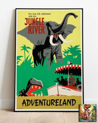 Jungle River Disneyland 50er Jahre Werbeplakat wie A1 - 36''x24''