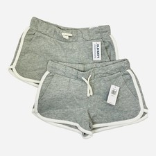 Old Navy Cheer Shorts Girls Size Small 6-7 Pull On Gray Elastic Waist 2 PAIRS