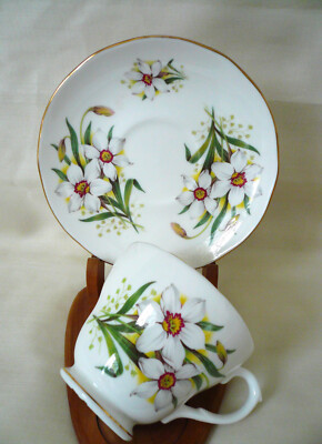 Duchess England ~ PAPER WHITE NARCISSIS DAFFODIL ~  Floral Teacup tea Cup
