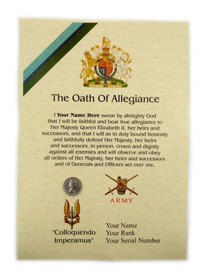 63 SAS SPECIAL AIR SERVICE VETERANS OATH OF ALLEGIANCE CERTIFICATE