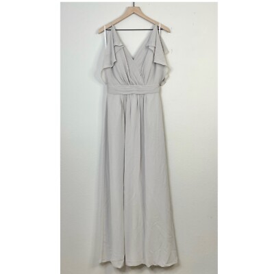 Jasmine Bridal Women's Long V-neck Georgette Bridesmaid Dress Size 10 Wedding