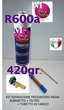 Kit Riparazione Frigorifero bombola R600a 420 gr. + Filtro + Tubetto + Rubinetto