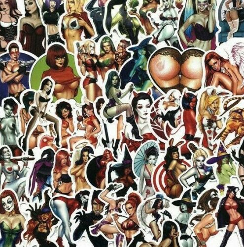 20pcs Sexy Super Villain Women Stickers Anger Devil Lady Angel Beauty Girls - Picture 1 of 3