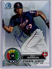 Nick Gordon 2018 Bowman Top 100 Chrome #BTP-18 #1/49 Signed Auto Beckett Cert.