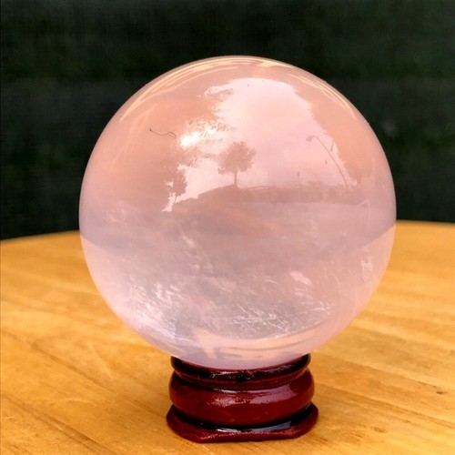 Sfera cristallo sfera quarzo rosa naturale 180G esemplare minerale guarigione - Foto 6 di 19