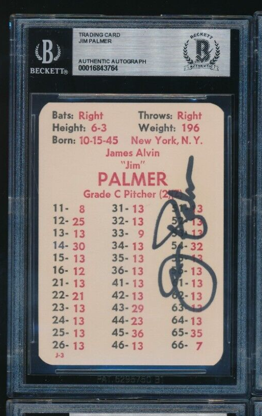 Jim Palmer Autographed Signed Baltimore Orioles 1980 APBA Baseball 1979 Season J-3 auto BAS BECKETT 