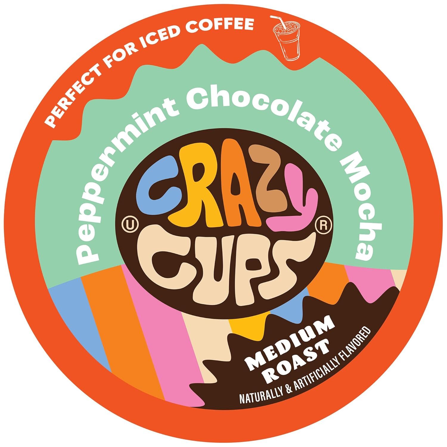 Crazy Cups Peppermint Chocolate Mocha K Cups 22 Count Gourmet Coffee Pods