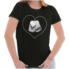 US Air Force Logo Mom Dog Tag USAF Mother Womens Top Junior Graphic Tee