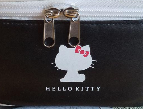 Hello Kitty Lunch box Bag Black Cold Insulation Chopsticks Set Kawaii NEW Japan - Picture 6 of 7