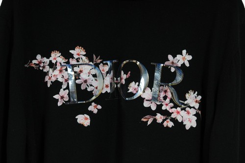 Dior Mens Sorayama Floral Logo Sweater Medium Black Wool Pullover Long Sleeve - Bild 3 von 10