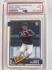 2018 Panini Chronicles Ozzie Albies Classics Purple RC 8/10 PSA 9 Mint Braves