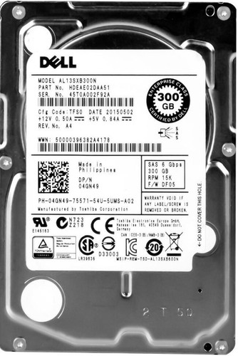 Hard Drive Dell 04GN49 AL13SXB300N 300GB 15000U/Min 64MB SAS-2 2.5'' - Picture 3 of 3