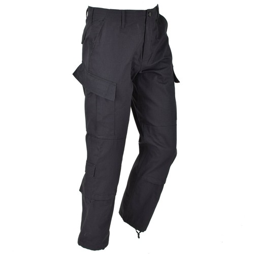 Mil-Tec Tactical Pants US Army style black cargo trousers combat uniform ripstop