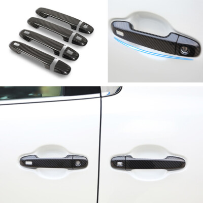 Carbon Fiber Side Door Handles Cover Trim Decor 8pc For Toyota Alphard  15- 22