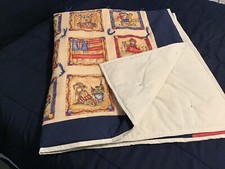 Handmade Patriotic  Teddy Bear Quilt Size 45.5 x 58 inches 
