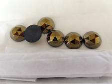 Full pack 24 Vintage Preciosa Faceted round Flatbacks 15mm Brown Iris. 21415