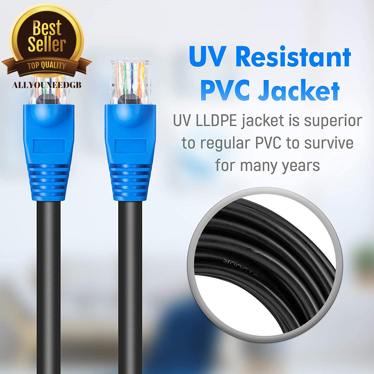 MultiCable Networking Cat5E Outdoor Direct Burial Cable RJ45