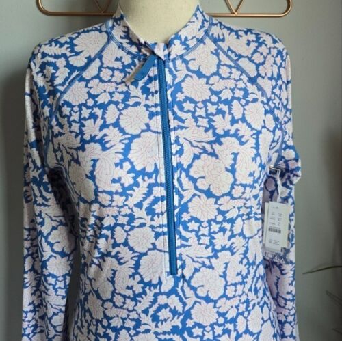 J. Crew New Blockprints Nila Print Long Sleeve Rash Guard Swim Top Size Large - Picture 4 of 12