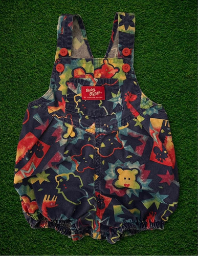 RARE 9Os OshKosh B'gosh Multicolor Animal Print Overall One-Piece 6-9M