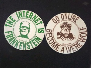 Rare Universal Monsters Street Art Sticker Lot  Frankenstein & Wolfman Los Angel