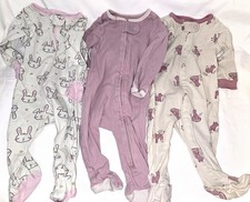 Lot of 3 one piece infant girl outfits, 0-3M, 2 Gerber, 1 Cloud Island