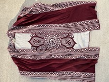 Energe World Wear Boho Kimono Style Drape Front Cardigan Size m
