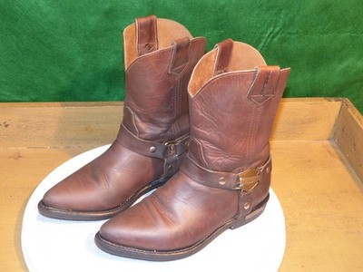 VINTAGE Harley Davidson Brown Harness Biker Boots 7M Vintage USA made