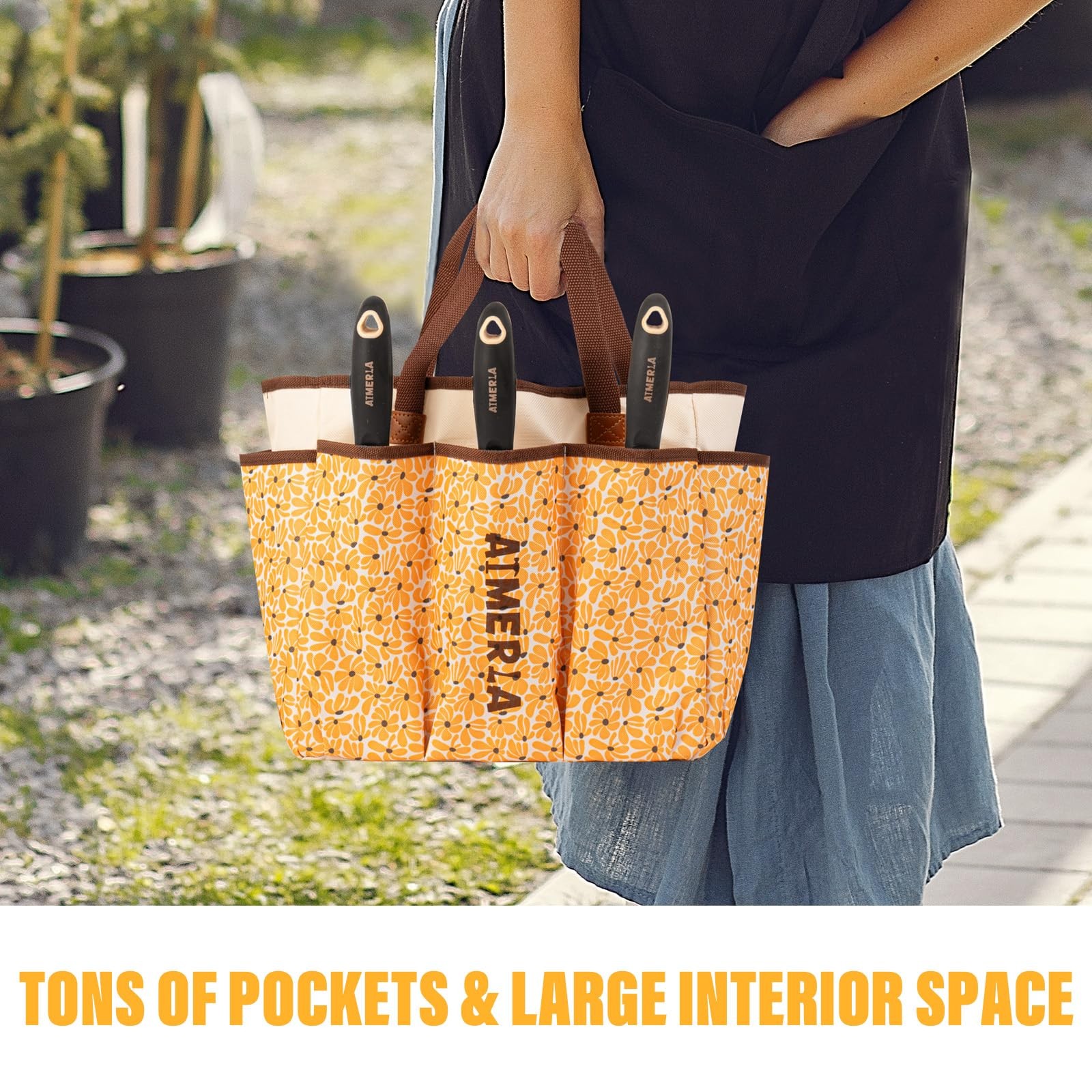 Gardening Tool Set of 5 Heavy Duty Aluminum Garden Tools with Non-Slip Rubber...