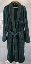Vintage Victoria's Secret Green Terry Cloth Bathrobe Crest Gold Embroidered L/XL