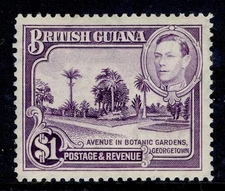 BRITISH GUIANA GVI SG317, $1 bright violet, M MINT. Cat £29.