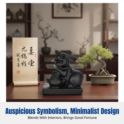Schwarzer Kristall Sternzeichen Skulptur, Chinesisches Tier Kristall Figur, Feng Shui