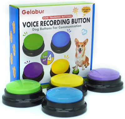 Gelabur Set Von 4-Hundetasten Für Kommunikation, Voice Recordable Tasten, Hundet