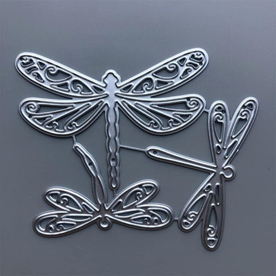 2025 New Silver Dragonfly Metal Cutting Dies for Card Making Embossing Paper Pho