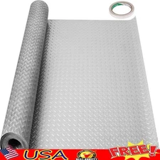 Garage Floor Mat PVC Waterproof Slip Resistant Heavy Duty Utility Mat 4.9x13ft