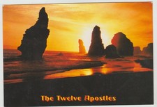 SUNSET THE TWELVE APOSTLES GREAT OCEAN ROAD VICTORIA ROSE POSTCARD