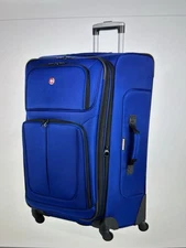 SwissGear Sion Softside Expandable Luggage, Checked-Large 29-Inch, Blue