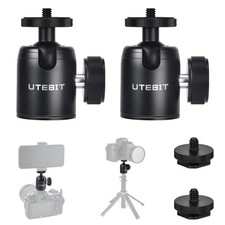 2 Pack Universal 1/4" Swivel Mini Ball Head Screw Tripod Mount, 360  Rotating...